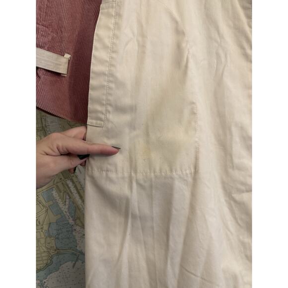 MHI by Maharishi Trench Coat 90s With PinK corduroy Collar size M - Picture 11 of 11